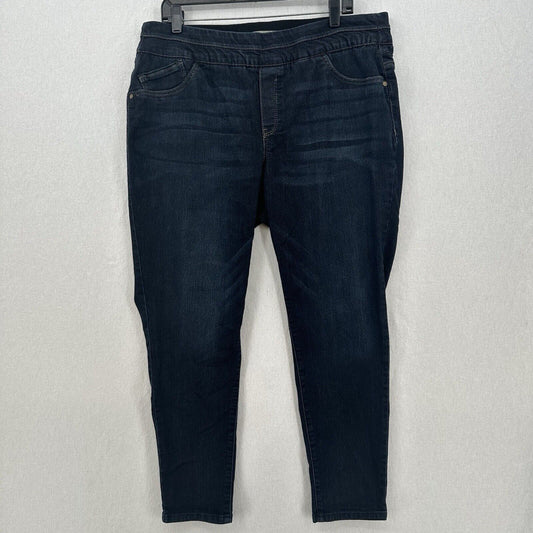 Democracy Jeans Womens 18W Skinny Ab Technology Pull On Blue Stretch Denim Dark
