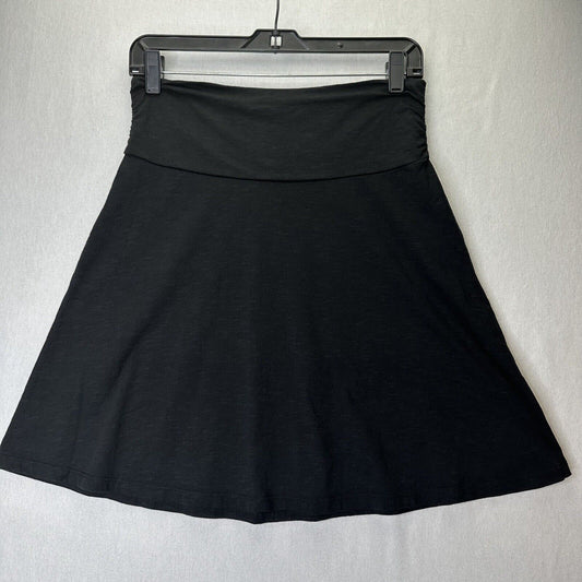 Toad Co Skirt Womens XS Chaka Black Pull On Cotton Tencel ALine Stretch Knit EUC