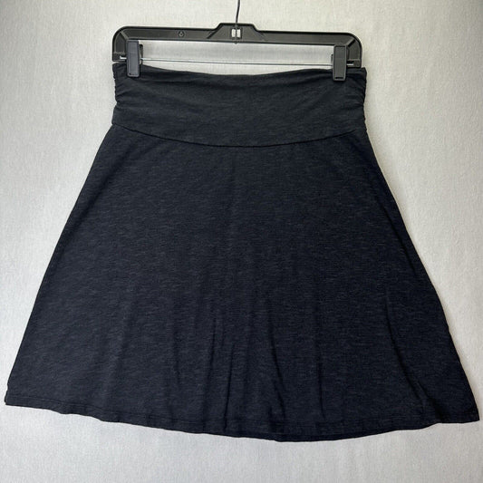 Horny Toad Skirt Women Small Chaka Black Marl Pull On Cotton Tencel Stretch Knit