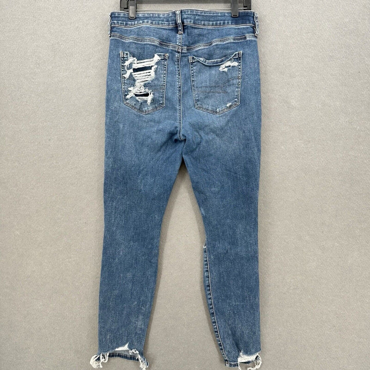 American Eagle Jeans Women 14 Hi Rise Jegging Next Level Denim Distressed Grunge