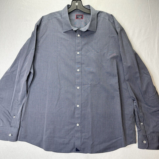 Untuckit Shirt Mens XXL Blue Button Up Wrinkle Free Long Sleeve Cotton Preppy