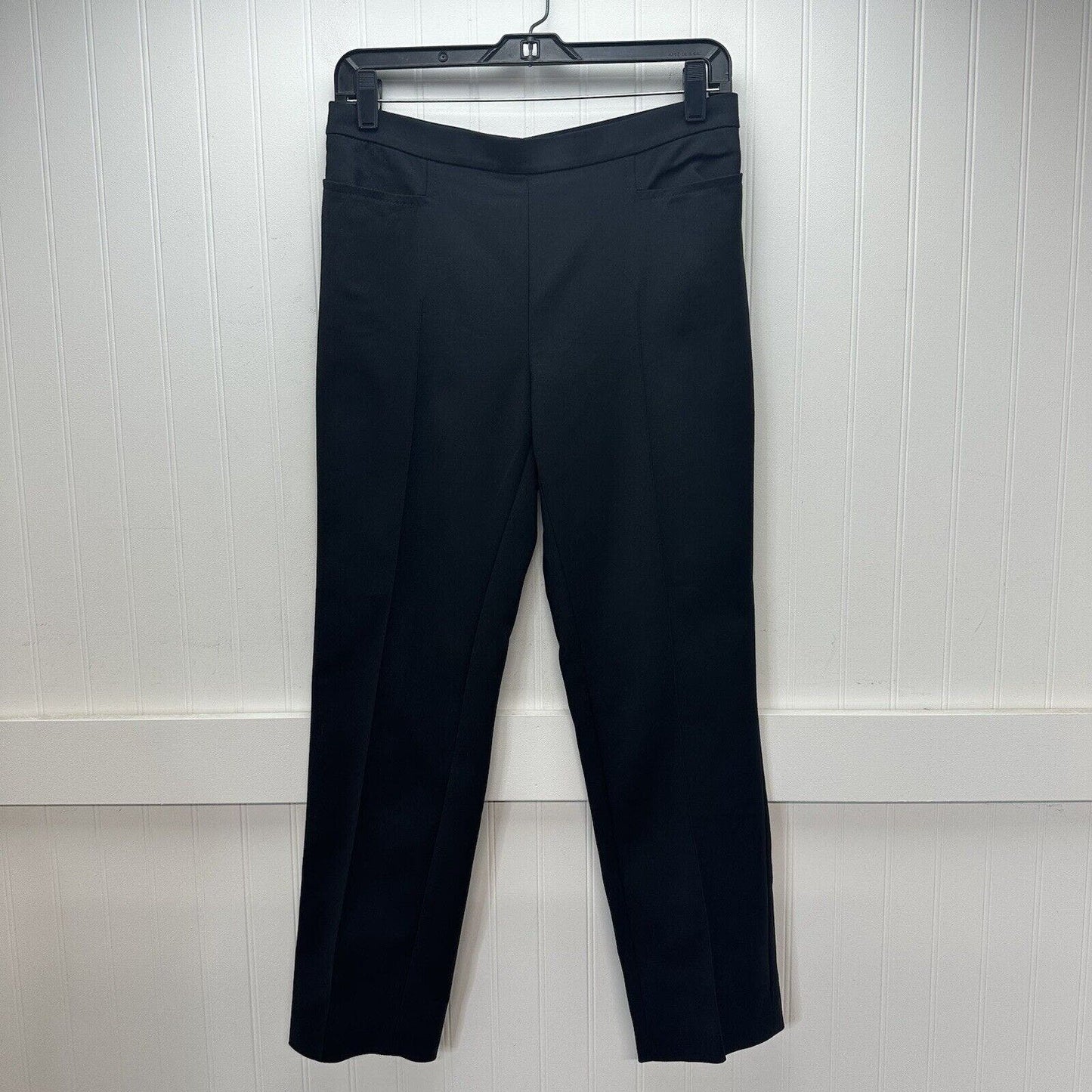 Akris Punto Pants 6 Black Franca Midrise Slim Leg Ankle Pleat Pintuck Career EUC