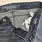 American Eagle Jeans Womens 10 Long Kick Boot Blue Denim Distress Cowboy Western