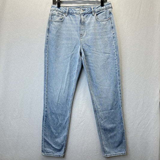 American Eagle Jeans Womens 10 Long Mom Strigid Blue Denim Light Wash 90s