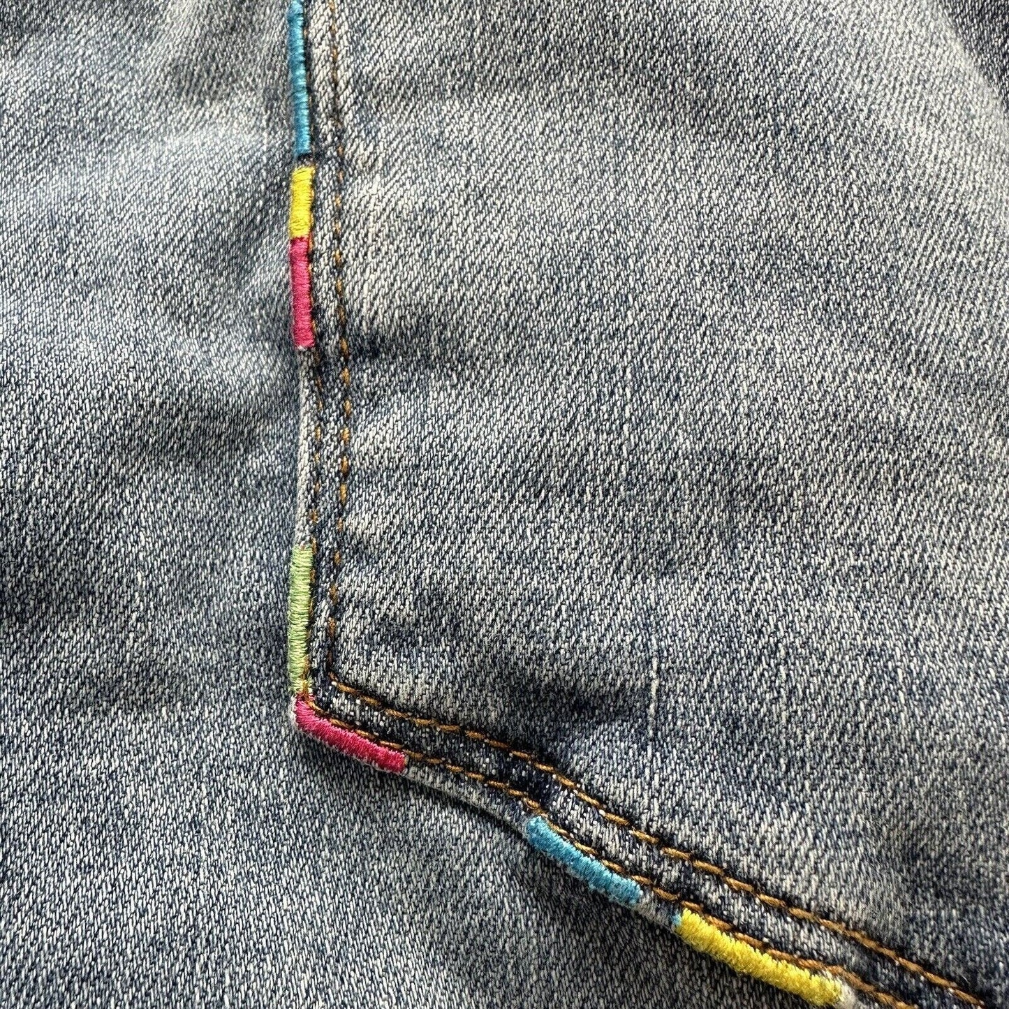 Judy Blue Jeans Womens 16W Skinny High Waist Stretch Denim Rainbow Embroidery