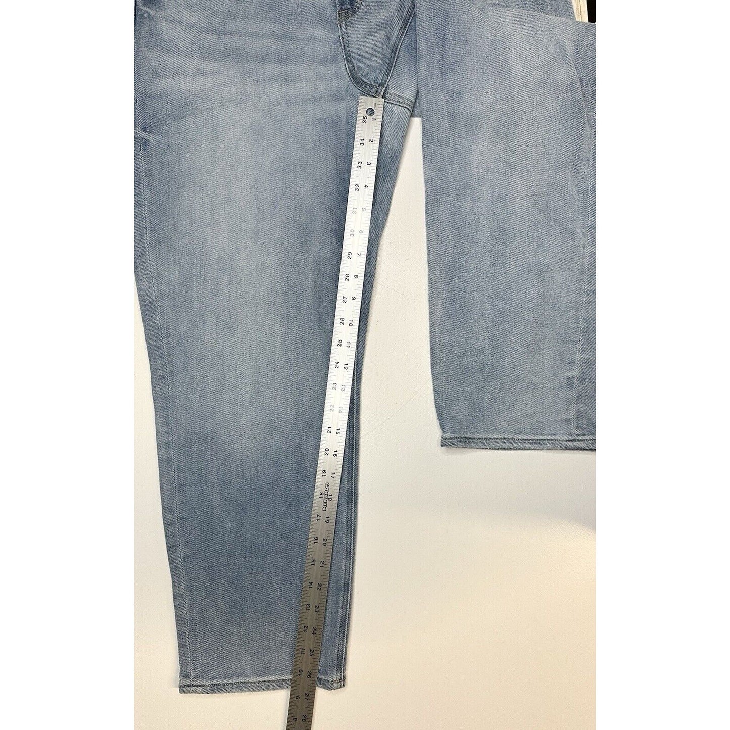 American Eagle Jeans Womens 16 Short Mom Straight High Rise Stretch Blue Denim