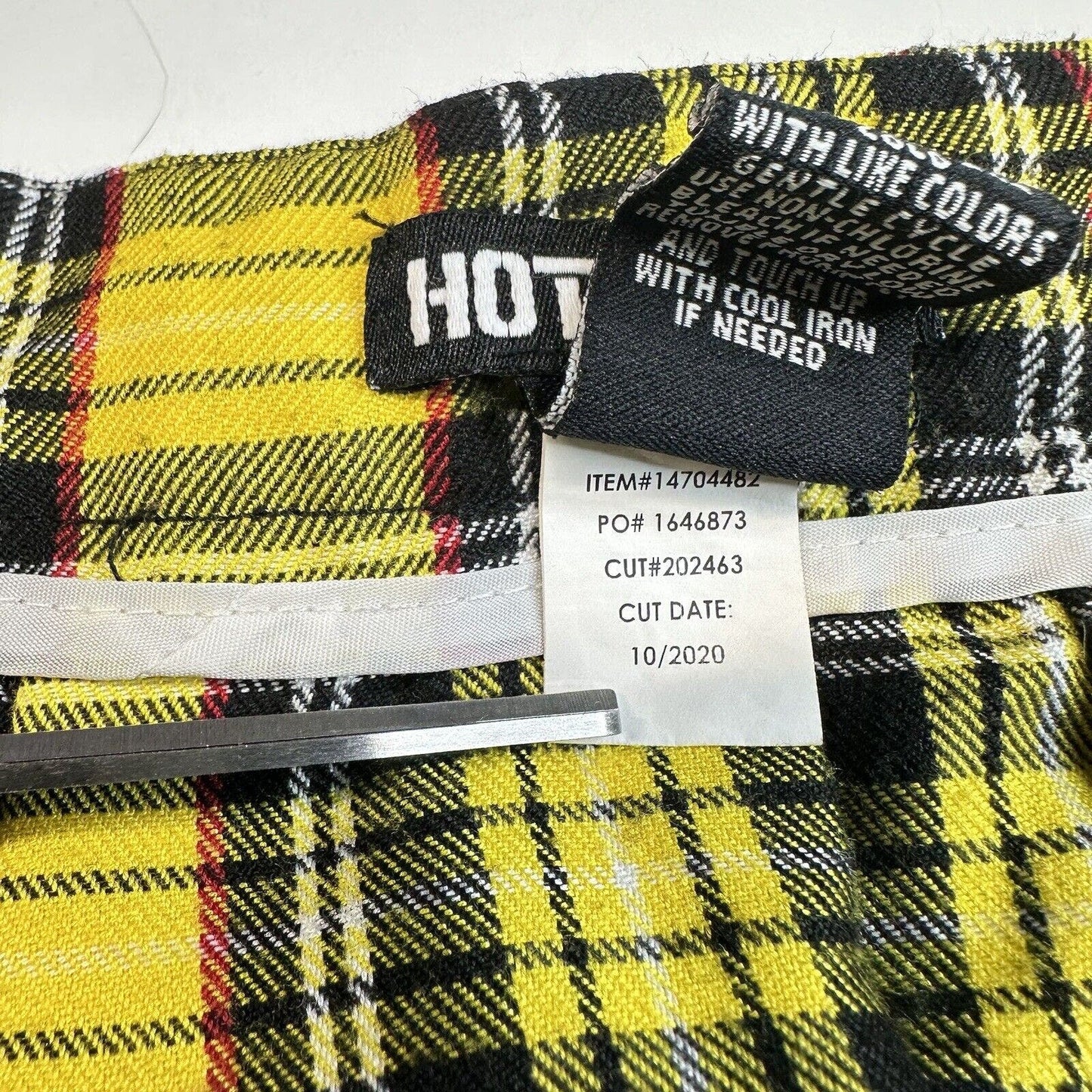 Hot Topic Skirt Womens 1 (XL) Yellow Plaid Pleated Short Clueless Punk Academia