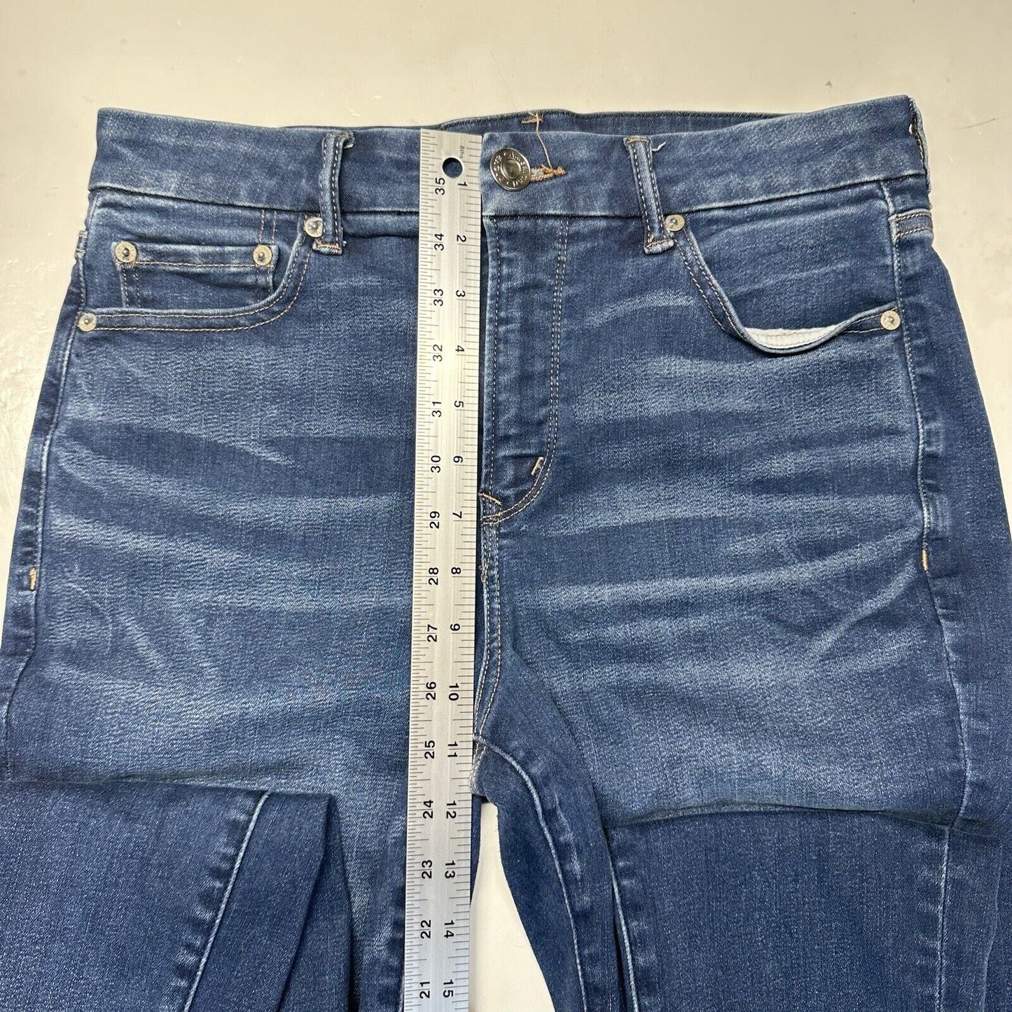 American Eagle Jeans Womens 10 XLong Curvy Hi Rise Jegging Luxe Blue Denim *Spot