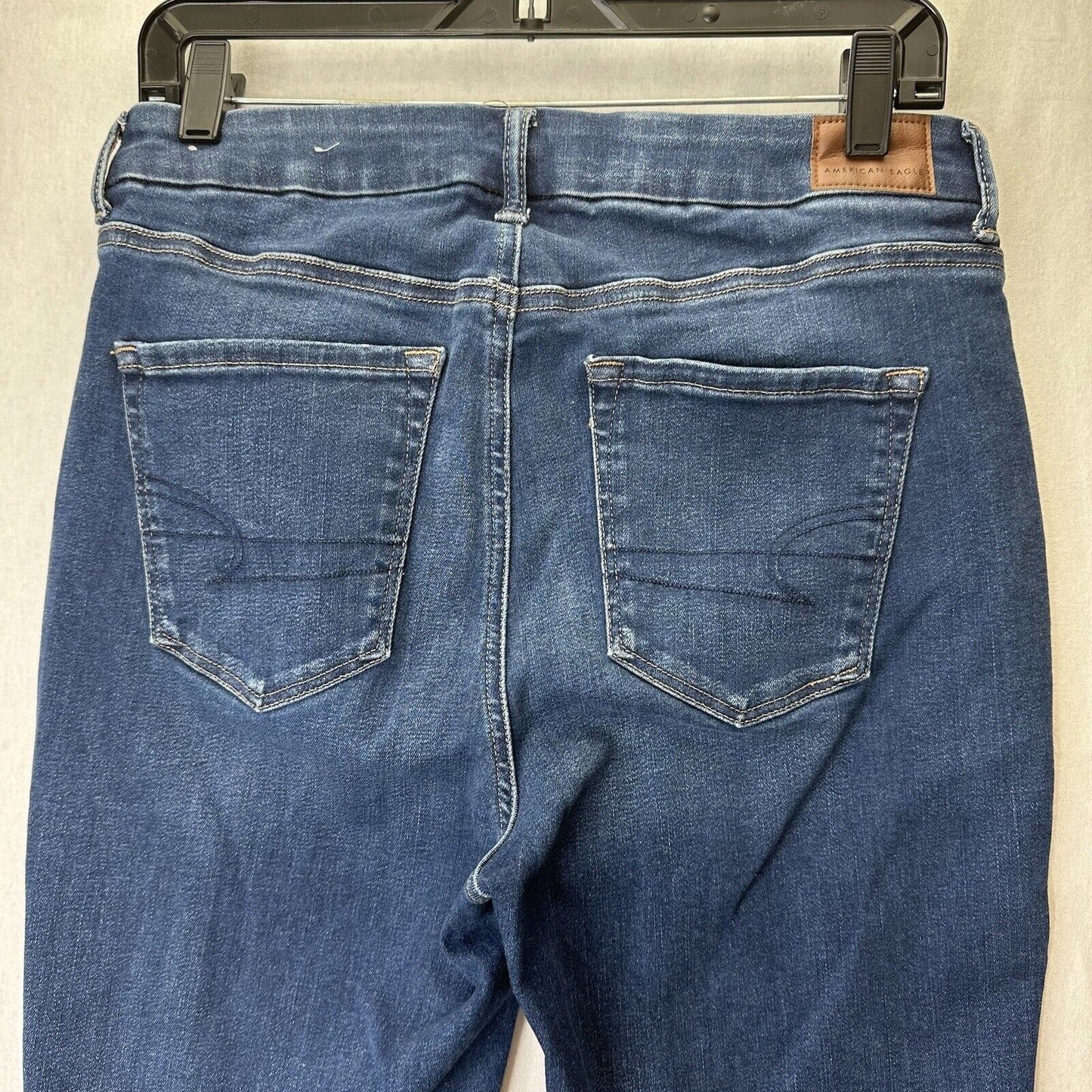 American Eagle Jeans Womens 10 XLong Curvy Hi Rise Jegging Luxe Blue Denim *Spot