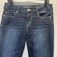 American Eagle Jeans Womens 10 Short Favorite Boyfriend Denim Blue Dark Wash EUC