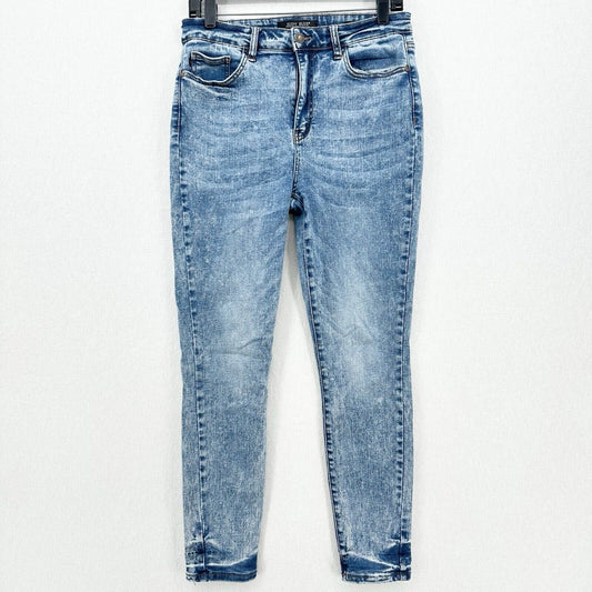 Judy Blue Jeans Womens 11 30 Skinny Blue Acid Wash Stretch Denim Distressed 80s