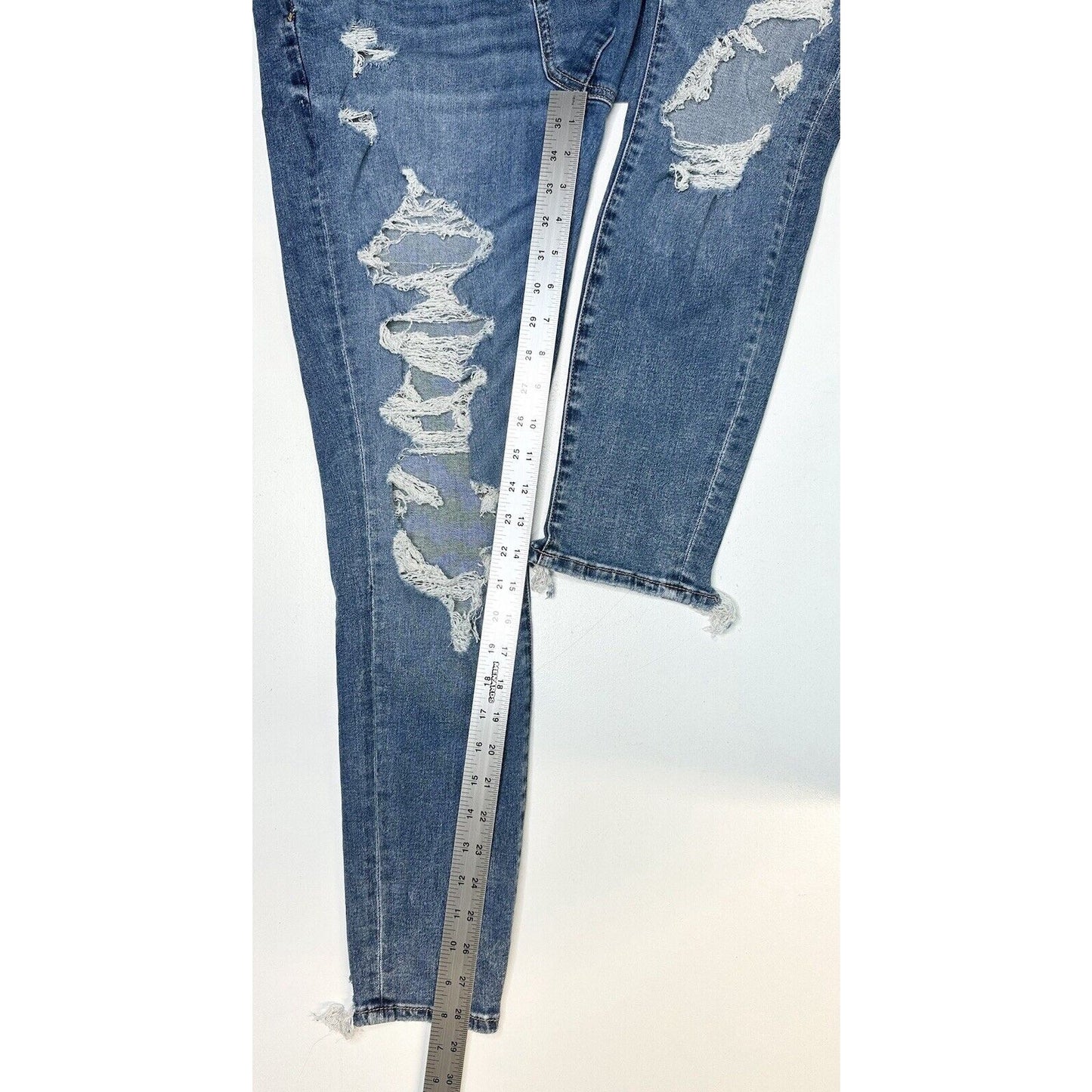 American Eagle Jeans Women 14 Hi Rise Jegging Next Level Denim Distressed Grunge