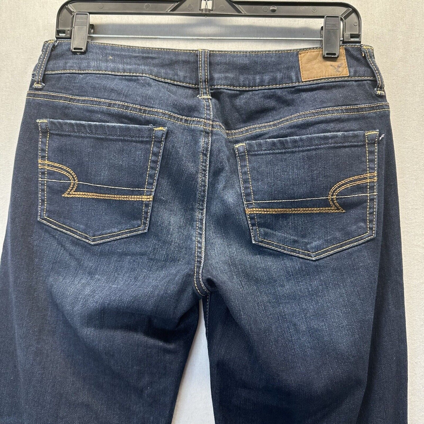 American Eagle Jeans Womens 10 Short Favorite Boyfriend Denim Blue Dark Wash EUC