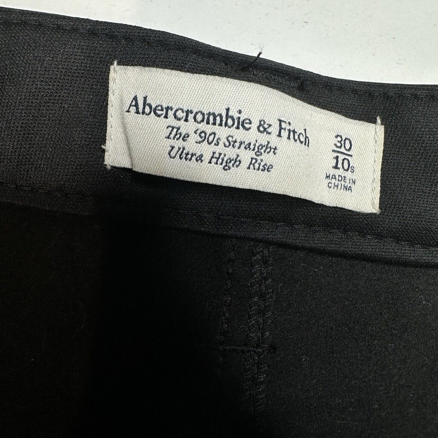 Abercrombie Fitch Pant Womens 30 10 Faux Leather 90s Straight Ultra Hi Rise EUC