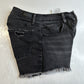 Abercrombie Fitch Shorts Womens 26/2 Faded Black Boyfriend Midrise Denim Fray