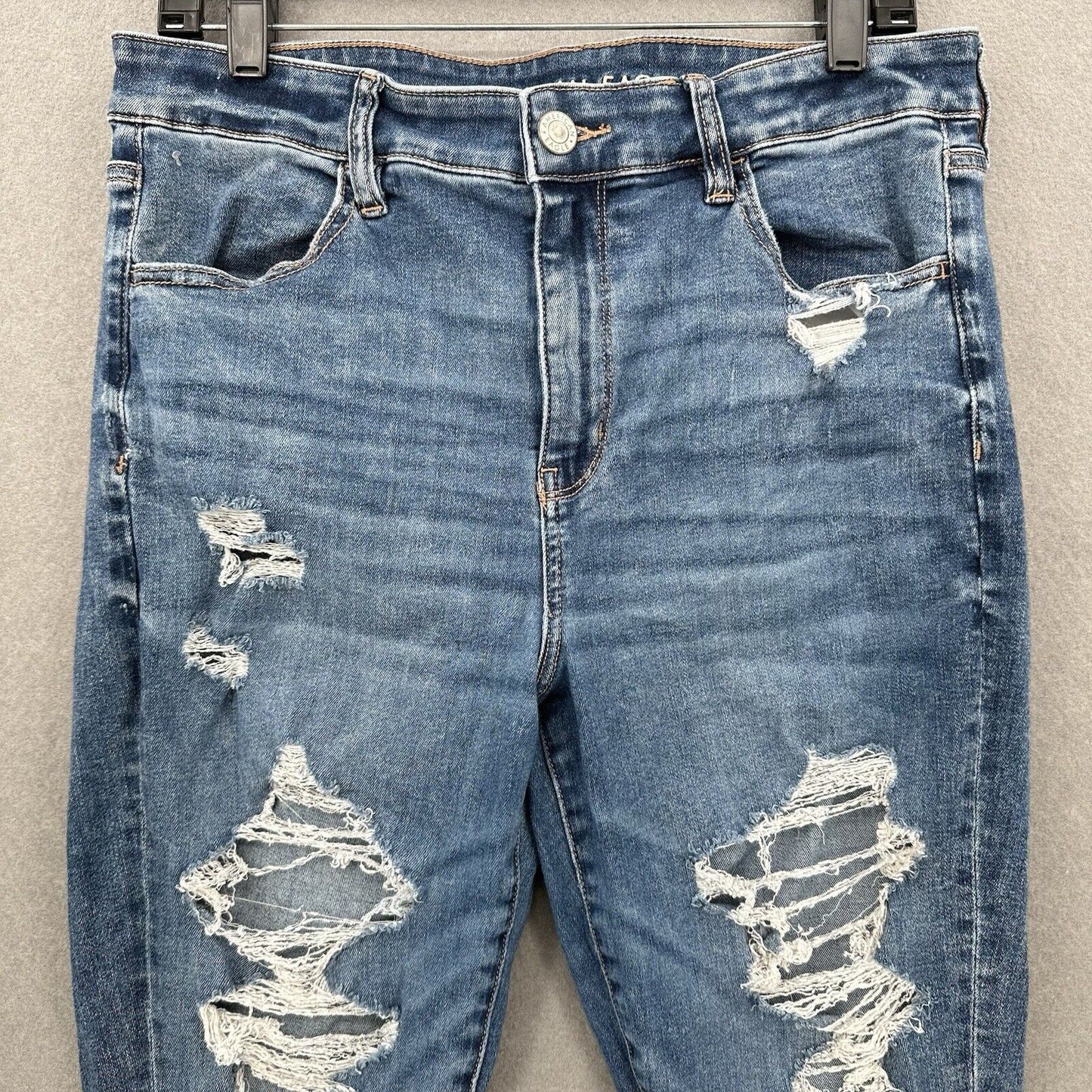 American Eagle Jeans Women 14 Hi Rise Jegging Next Level Denim Distressed Grunge