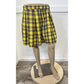 Hot Topic Skirt Womens 1 (XL) Yellow Plaid Pleated Short Clueless Punk Academia