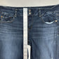 American Eagle Jeans Womens 12 Artist Flare Blue Stretch Denim Distress Western