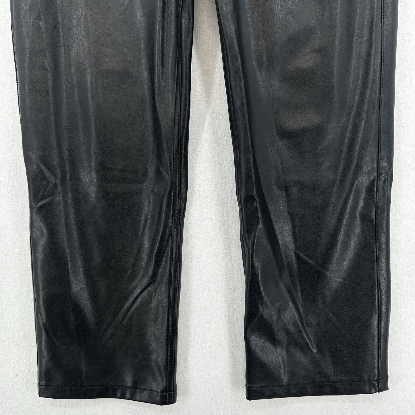 Abercrombie Fitch Pant Womens 30 10 Faux Leather 90s Straight Ultra Hi Rise EUC