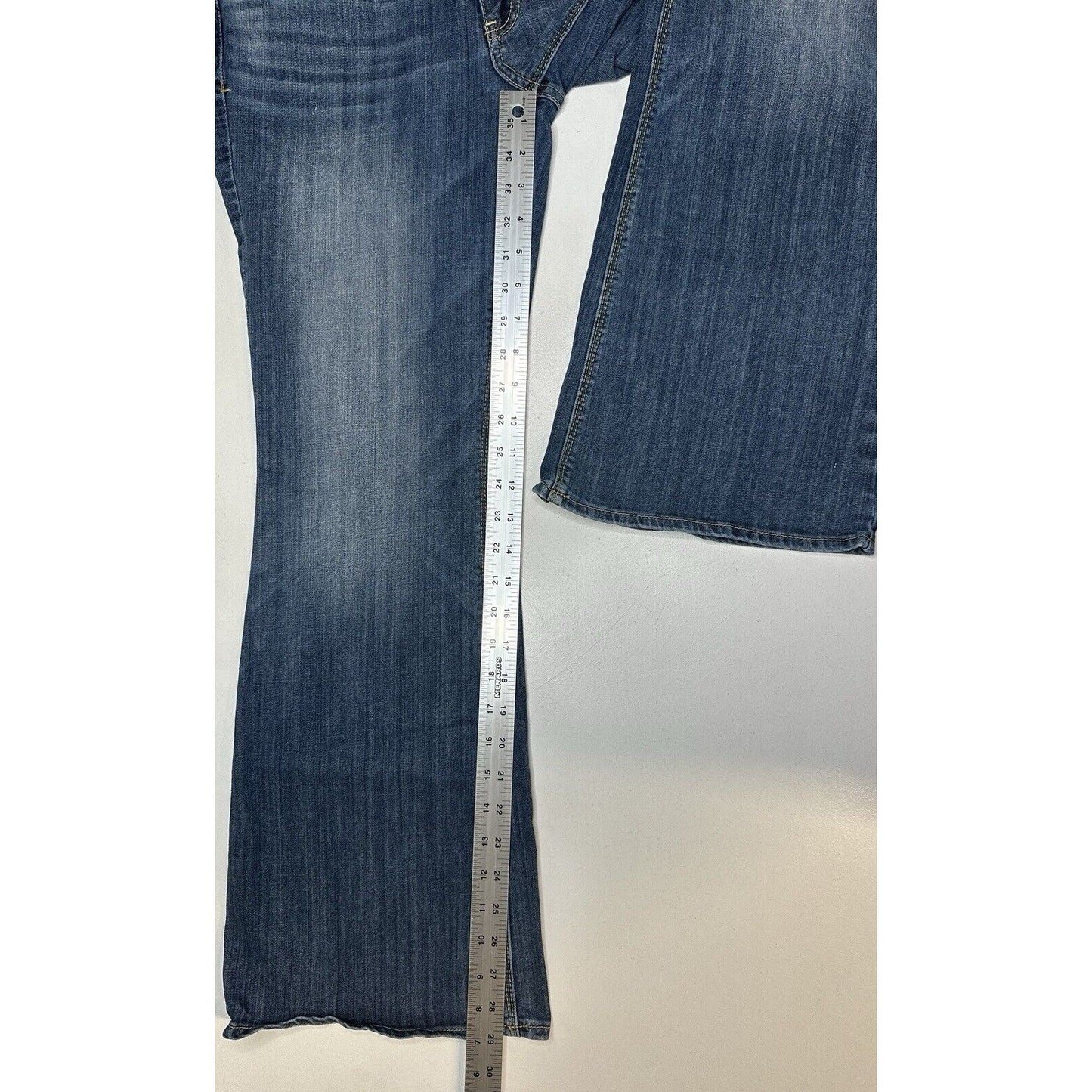 American Eagle Jeans Womens 12 Short Artist Flare Blue Stretch Denim Western