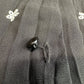 Maggie Barnes Semi Sheer Blouse 2X Button Up Black Floral Ruffle Collar *Flaw