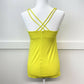 Lululemon Yellow Cross Back Tank Top Padded Bra Athletic Workout *No Size Tag*