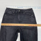 American Eagle Mom Jean Sz 6 Short High Rise Black Denim Crop Distressed Holes