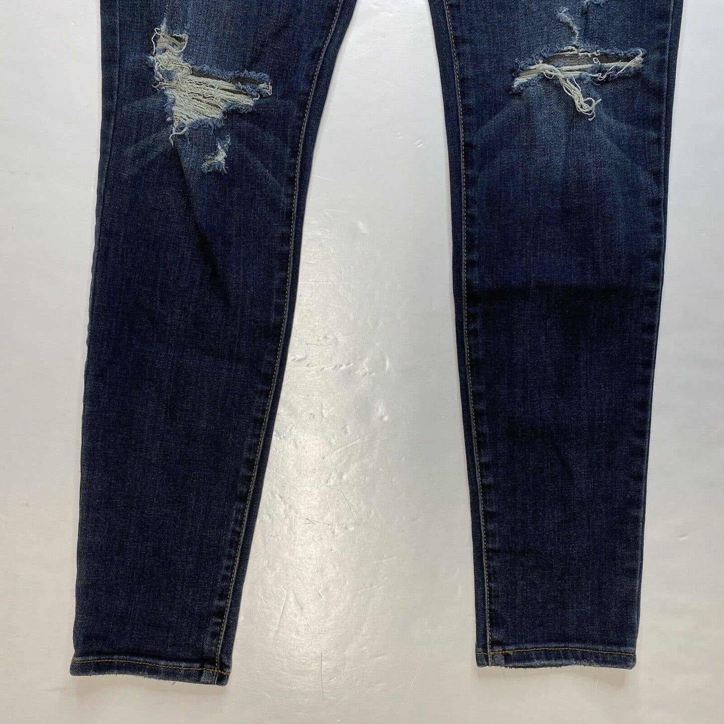 American Eagle Hi-Rise Jegging 6 Reg Super Stretch Denim Jeans Dark Ripped Holes