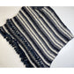 Chicos Knit Poncho L/XL Blue/Beige Sparkle Striped Sequins Faux Fur Fringe NEW