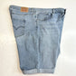 Levis Bermuda Shorts Womens 33 (16/17) Stretch Denim Blue Jean Long Cuffed