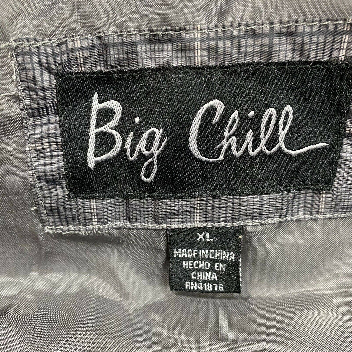 Big Chill Puffer Vest Sz XLarge Women Gray Plaid Beige Sherpa Fur Trim Jacket XL