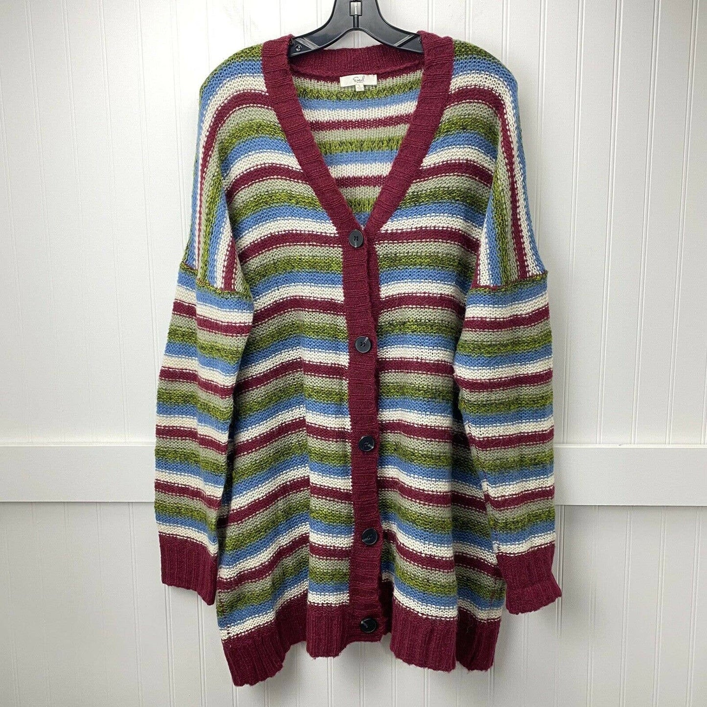 Easel Los Angeles Wool Blend Cardigan Sz Large Boho Oversized Soft Cozy Sweater