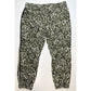 Liverpool Easy Fit Cropped Jogger Pant XL Green Animal Print Side Stripe Pull On