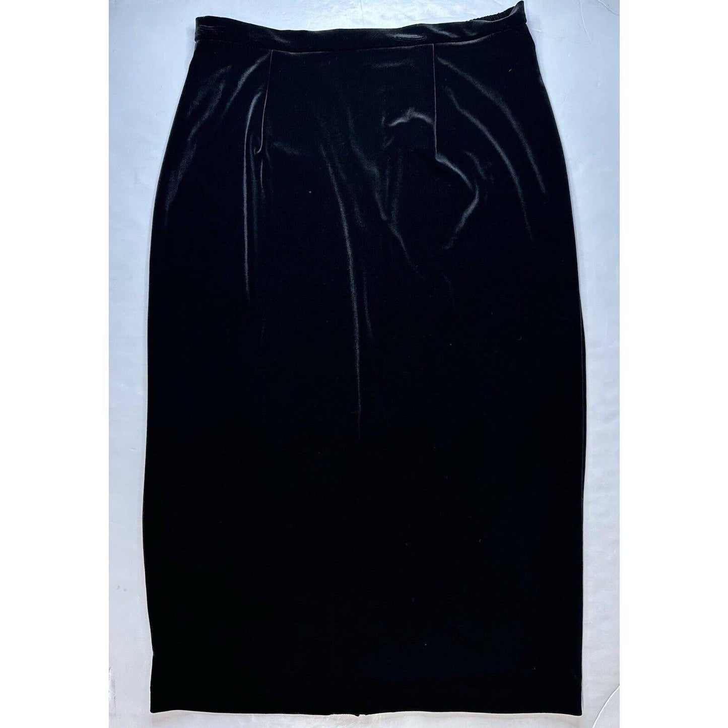 Vintage R&K Evening Velvet Maxi Skirt XL(No Size Tag) Black Back Slit Zipper EUC