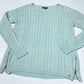 American Eagle Cable Knit Sweater Sz Large Womens Mint Green Zippers Long Sleeve