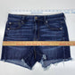 American Eagle Hi Rise Shortie Sz 8 Super Stretch Denim Jean Dark Raw Hem Fray