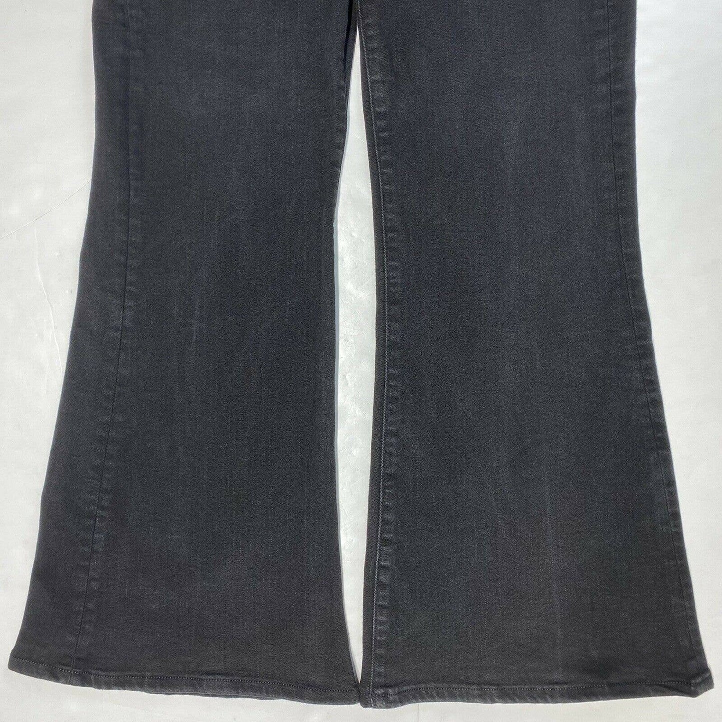 American Eagle Curvy Highest Rise Flare Sz 10 Next Level Stretch Black Denim