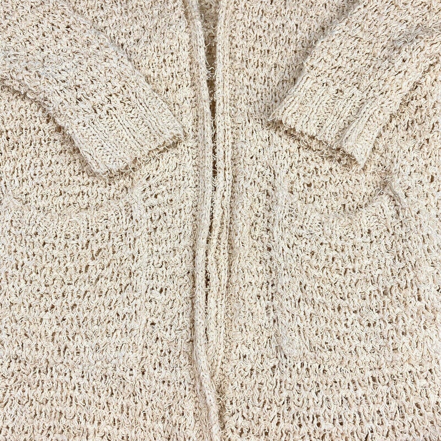 Massimo Dutti Open Knit Cardigan Sz Small Womens Beige Long Sleeve Sweater Italy