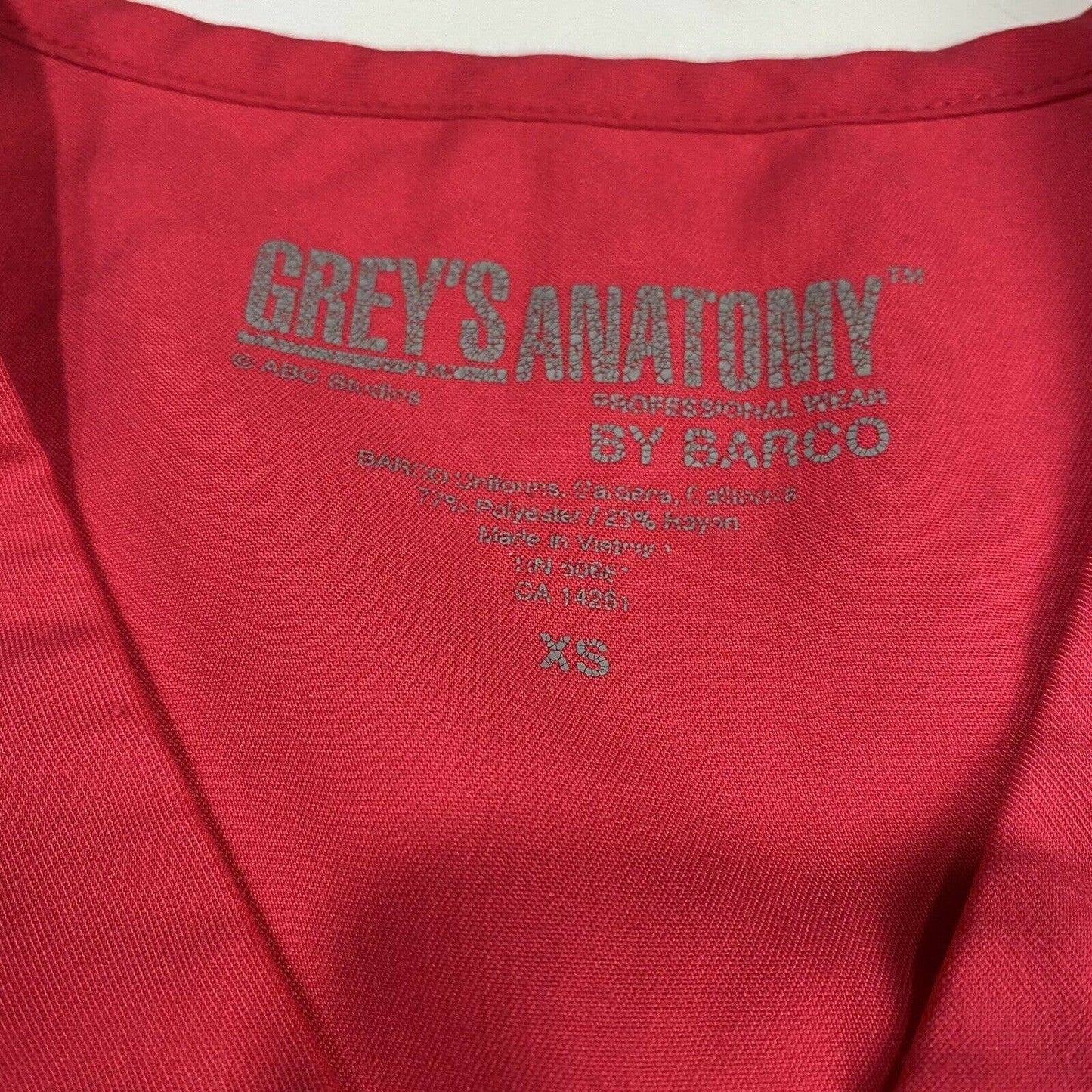 Grey's Anatomy XSmall Scrub Tops (Lot Of 3) Dark Gray/Bright Pink/Light Blue
