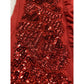 BKE Buckle Boutique One Shoulder Top Sz Medium Womens Red Sequin Stretch NEW