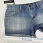 London Jean Denim Shorts Sz 4 Womens Midrise 100% Cotton Blue Jean Raw Hems NEW