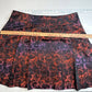 Lane Bryant Floral Skirt 20 Red/Purple/Black Gradient A-Line Pleats Zipper EUC