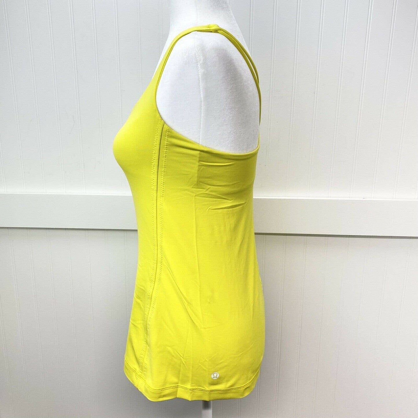 Lululemon Yellow Cross Back Tank Top Padded Bra Athletic Workout *No Size Tag*