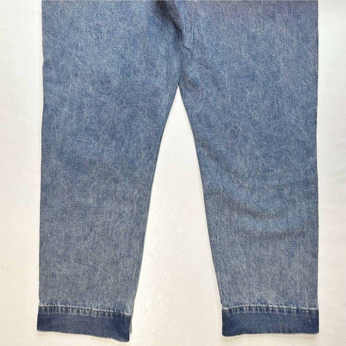 American Eagle Mom Jeans 8 Short High Rise Stretch Denim Acid Wash Look Pleats