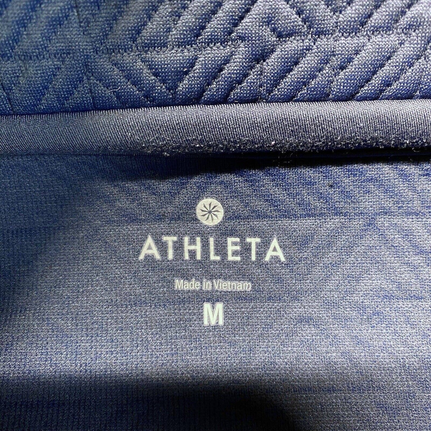 Athleta Jacquard Elevation Sweatshirt Sz Medium Athleisure Navy Blue Thumbholes