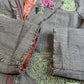 DB Sport Button Up Blazer Small Brown Coat Embroidered Pink Flowers Fringe Boho