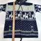 Tejidos Ruminahui Alpaca Hooded Sweater Jacket Sz Small Blue Zip Up Aztec Hoodie