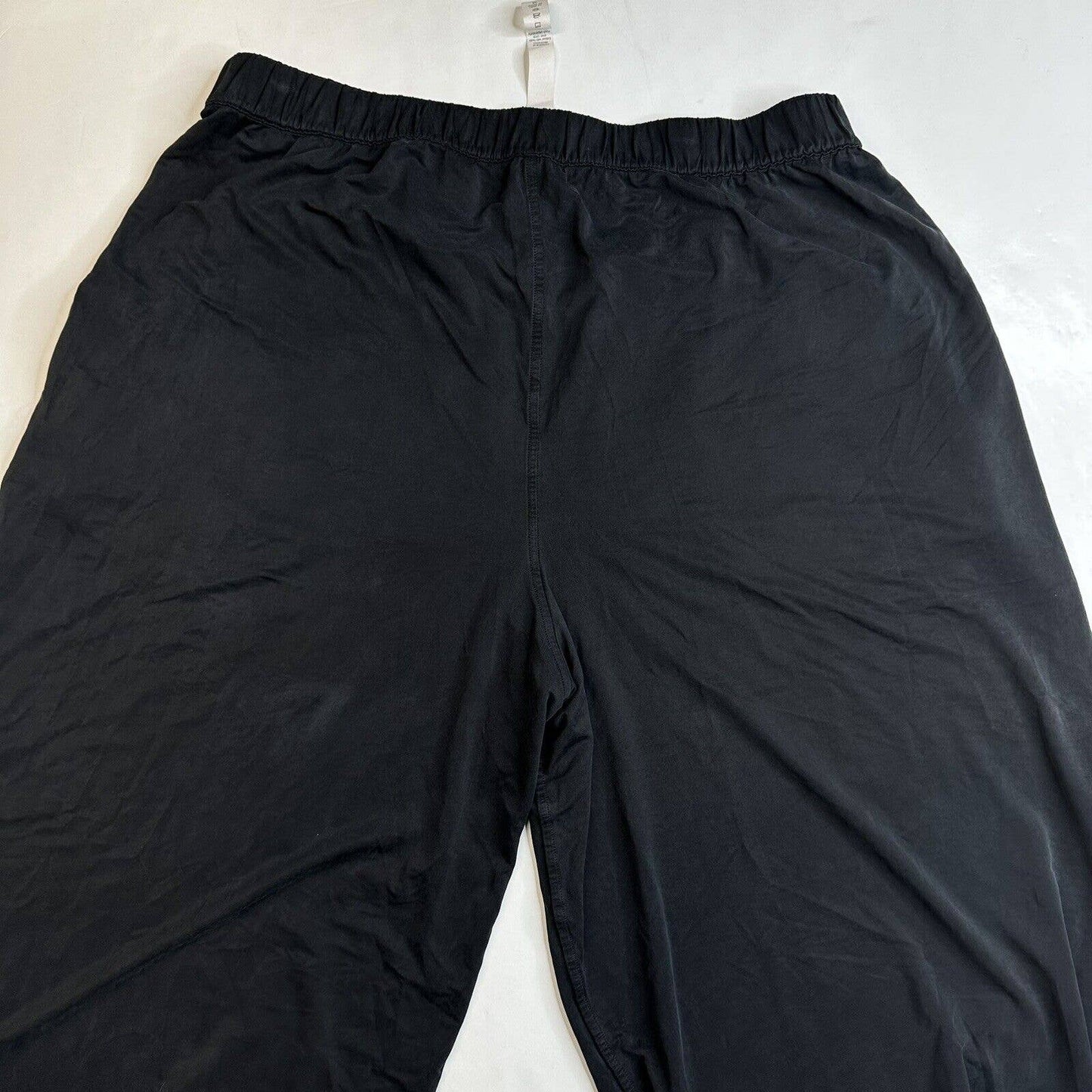 Lululemon Flow In Elegance Crop Pants Womens 10 High Rise Wide Leg Black Pull On