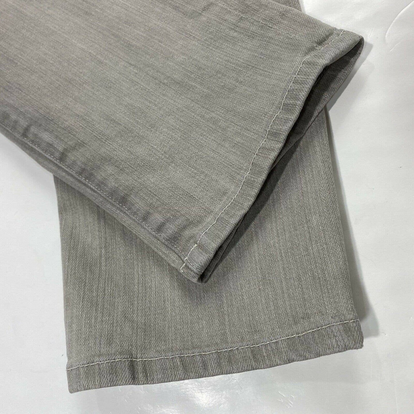 Eileen Fisher Tapered Ankle Sz 12 Midrise Light Gray Denim Jeans Organic Cotton