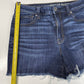 American Eagle Hi Rise Shortie Sz 8 Super Stretch Denim Jean Dark Raw Hem Fray